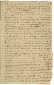 Paul Revere's 1775 deposition concerning the events of April 18-19, 1775