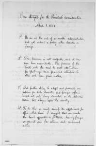 Page 3 of Seward's April 1, 1861 memorandum to President Lincoln