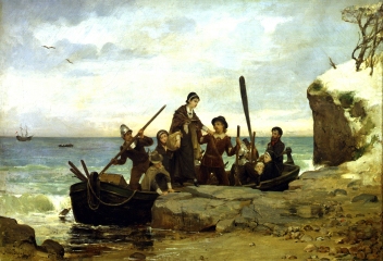 "Landing of the Pilgrims," Henry A. Bacon, 1877
